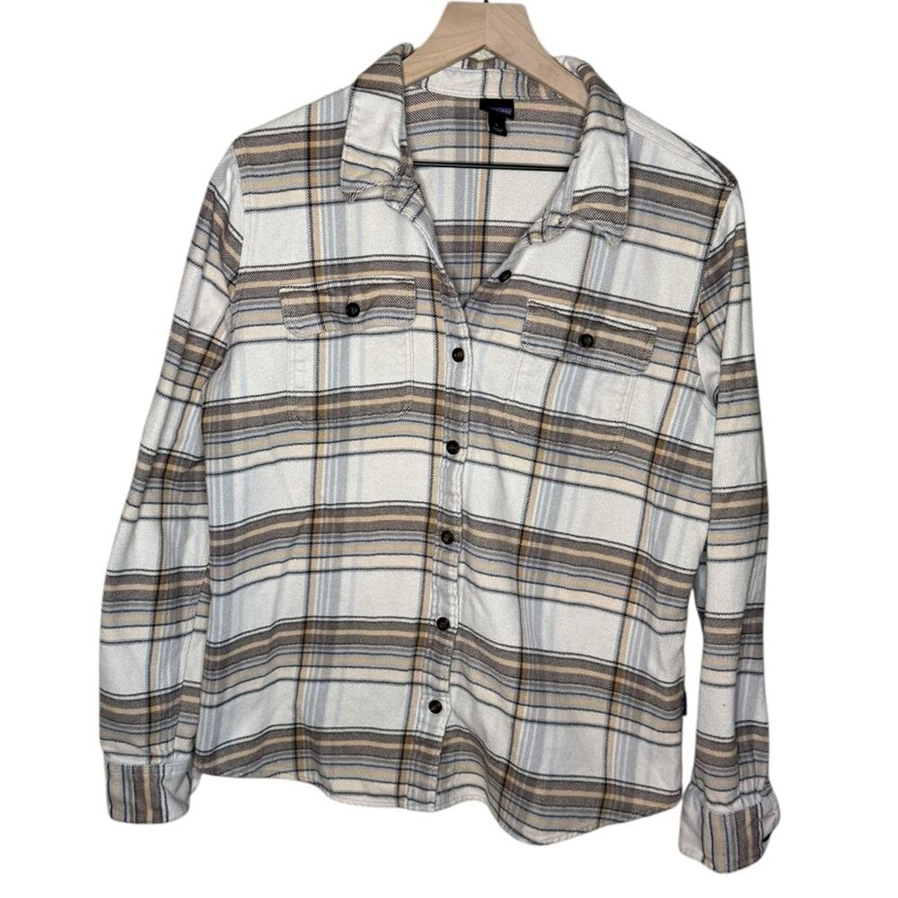 Patagonia Women’s Sz Large Long-Sleeved Fjord Flannel Shirt Style # 53916